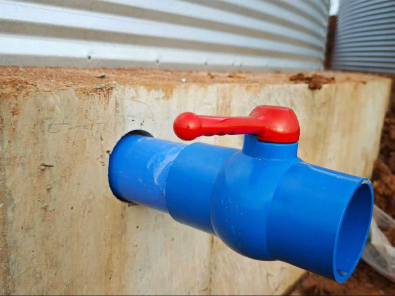 Detail of water tank outlet